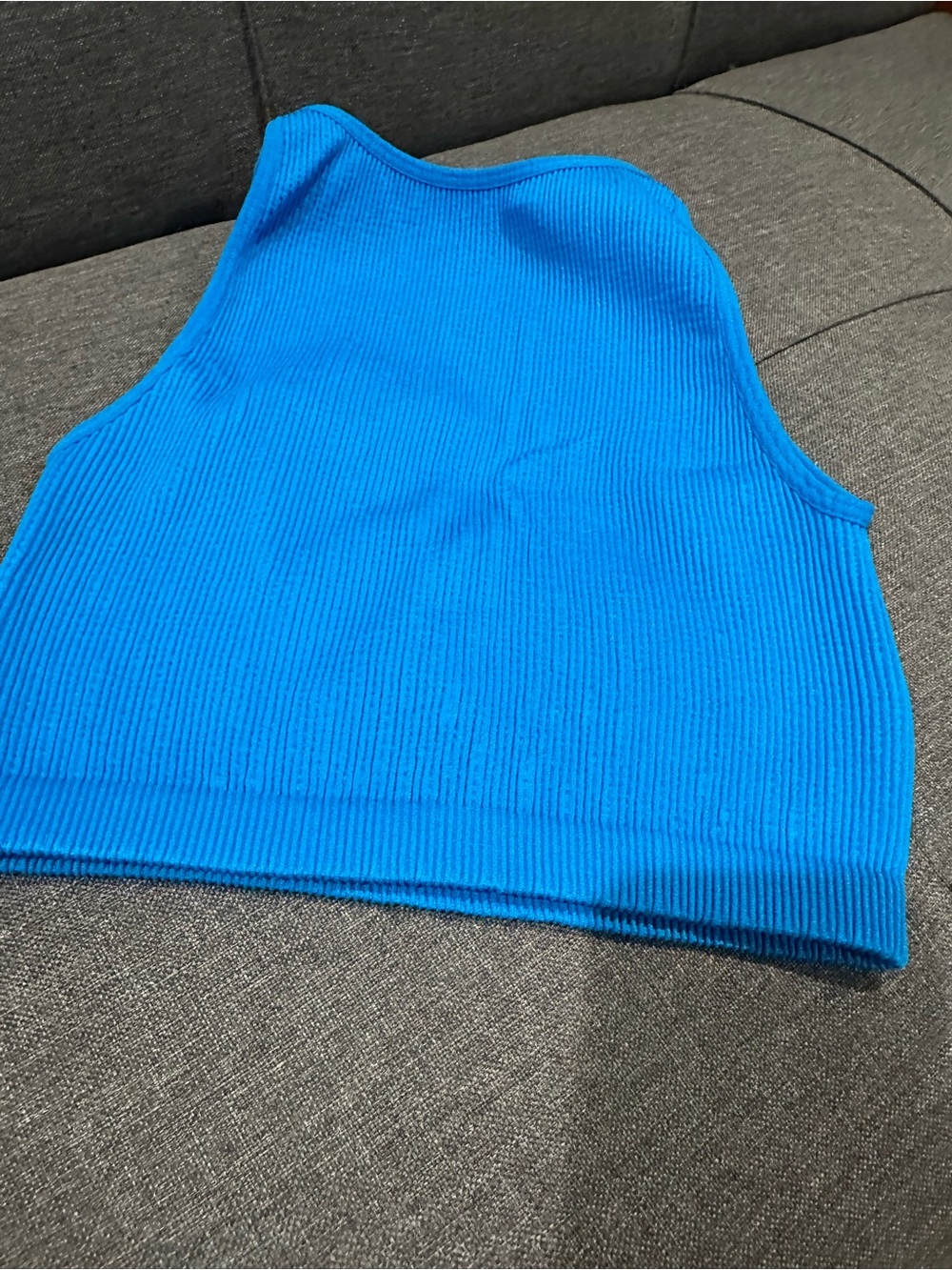 Cotton On Bright Blue Ribbed Pencil Skirt